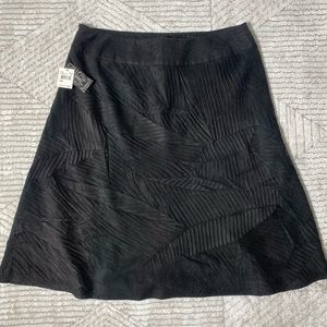 Sojo Petite Pattern Textured Lined A-Line Skirt Black 14P
